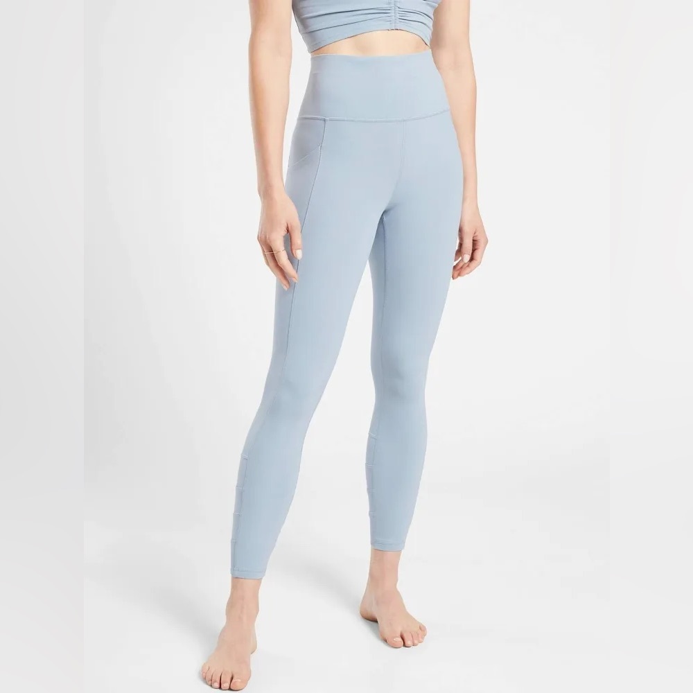 Athleta Salutation Stash Pocket Ii Cinch 7/8 Tight, Blue Size Small